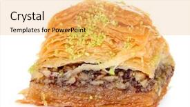  Presentation with sweet - Presentation theme consisting of differnt culture - sweet baklava isolated on white background and a yellow colored foreground