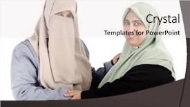  Presentation with muslim women - PPT theme consisting of differnt culture - two muslim women different background and a  colored foreground