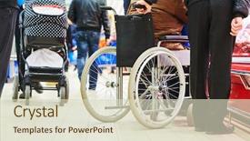  Presentation with bound - Slide set featuring difficult customer - wheelchair bound invalid buyer background and a soft green colored foreground