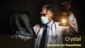  Presentation with diagnosis - Audience pleasing presentation consisting of difficult-diagnosis-concept-masked-doctor backdrop and a wine colored foreground