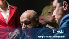  Presentation with attorney - Audience pleasing presentation theme consisting of difficult interrogation at the police backdrop and a ocean colored foreground