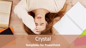  Presentation with student - Audience pleasing slides consisting of difficult people - blonde student worried about exams backdrop and a coral colored foreground