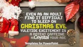  Presentation with yuletide - Colorful PPT theme enhanced with difficult to sleep on christmas backdrop and a violet colored foreground