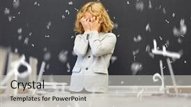  Presentation with difficulty - Audience pleasing slides consisting of difficulty - child with dyslexia in front backdrop and a light gray colored foreground