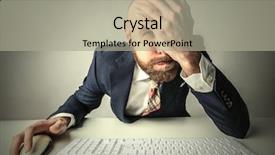  Presentation with employee - Colorful presentation theme enhanced with difficulty - desperate employee backdrop and a light gray colored foreground
