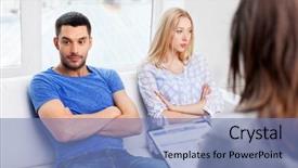  Presentation with family therapy - Slides featuring difficulty - people relationship difficulties and family background and a teal colored foreground