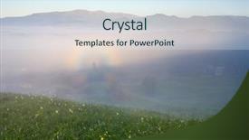  Presentation with fog network - Beautiful presentation theme featuring diffraktion - summer landscape with fog backdrop and a sky blue colored foreground