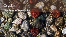  Presentation with under water - Beautiful presentation theme featuring diffraktion light - colorful stones under water backdrop and a tawny brown colored foreground