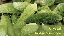  Presentation with bitter melon - PPT theme having diffrent - farmers market series bitter melon background and a tawny brown colored foreground