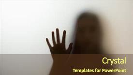  Presentation with sad woman silhouette - Theme enhanced with diffused silhouette of woman background and a tawny brown colored foreground