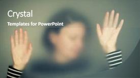  Presentation with glass - Colorful slides enhanced with diffused silhouette of woman backdrop and a gray colored foreground