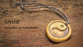  Presentation with essential oil - Beautiful theme featuring diffuser ceramic pendant with yin backdrop and a coral colored foreground