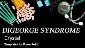  Presentation with disease - PPT theme enhanced with digeorge-syndrome-text-on-medical background and a black colored foreground