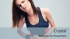  Presentation with stomach - Colorful PPT layouts enhanced with abortion - fitness woman having pain backdrop and a light blue colored foreground