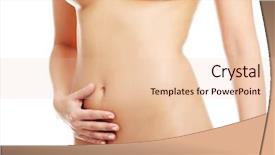  Presentation with woman nude body - Slide set enhanced with digestive - beautiful nude fit woman body background and a lemonade colored foreground