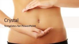  Presentation with slim belly - Cool new slides with digestive - fit and slim young woman backdrop and a coral colored foreground