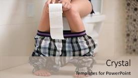  Presentation with toilet - Audience pleasing theme consisting of digestive - girl in the morning sits backdrop and a mint green colored foreground