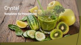  Presentation with green algae smoothie spirulina - Amazing PPT layouts having digestive - green smoothie with apples parsley backdrop and a coral colored foreground