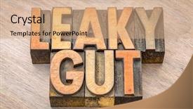  Presentation with gut - Cool new theme with digestive - leaky gut word abstract backdrop and a coral colored foreground