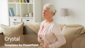 Presentation with old age - PPT theme enhanced with digestive - old age health problem background and a coral colored foreground