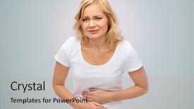  Presentation with healthcare - PPT theme enhanced with digestive - people healthcare and problem concept background and a coral colored foreground