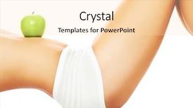  Presentation with green apple - Slides having digestive - picture of a woman holding background and a lemonade colored foreground
