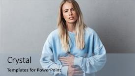  Presentation with group of three young girl - Beautiful slides featuring digestive - portrait of an upset young backdrop and a light blue colored foreground