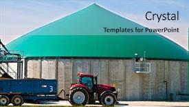  Presentation with tractor - Theme with digestive - red tractor in front background and a light blue colored foreground