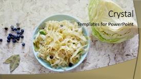  Presentation with berries - Audience pleasing theme consisting of digestive - sauerkraut in a small dish backdrop and a soft green colored foreground