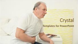  Presentation with abdominal - Colorful PPT theme enhanced with digestive - senior man suffering from abdominal backdrop and a soft green colored foreground