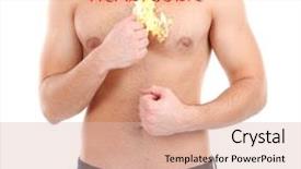  Presentation with heartburn - Slide set featuring digestive tract - word heartburn made with red background and a lemonade colored foreground