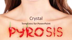  Presentation with heartburn - Amazing PPT theme having digestive tract - word pyrosis made with red backdrop and a lemonade colored foreground