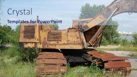  Presentation with chernobyl - Cool new PPT layouts with digger lost city near chernobyl area modern ruins ukraine kiev region backdrop and a sky blue colored foreground