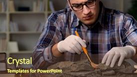  Presentation with late - PPT theme with digging - archeologist working late night background and a tawny brown colored foreground