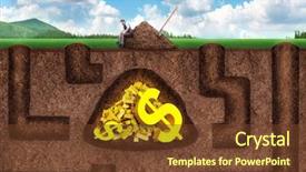  Presentation with people lost money fired businessman - Amazing presentation theme having digging - businessman gives up getting money backdrop and a tawny brown colored foreground