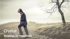 Presentation with man in nature - Theme enhanced with digging - man who digs the grave background and a gray colored foreground