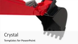  Presentation with construction digging - Audience pleasing slide deck consisting of digging machine bucket scoop construction backdrop and a white colored foreground