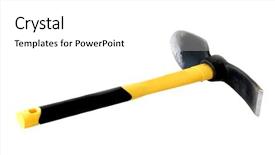  Presentation with garden tools - Cool new PPT theme with digging tools for garden work backdrop and a  colored foreground