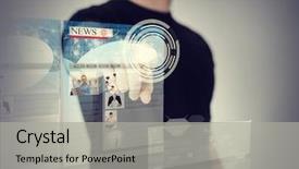  Presentation with business networking - Slide set featuring digi - business technology internet and networking background and a light gray colored foreground