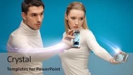  Presentation with fiction - Beautiful slide deck featuring digi - future technology and science fiction backdrop and a mint green colored foreground