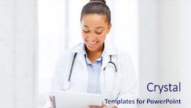  Presentation with medical technology healthcare - Presentation design featuring digi - healthcare medical and technology concept background and a sky blue colored foreground