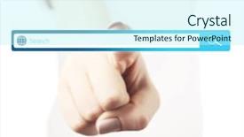  Presentation with search button searching information online - Amazing theme having digi - searching system - hand pressing backdrop and a cool aqua colored foreground