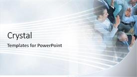  Presentation with celebration - Presentation design with digital - business people having fun celebration background and a sky blue colored foreground