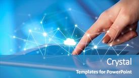  Presentation with tablet - Amazing slide deck having digital - female hands touching tablet backdrop and a teal colored foreground