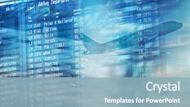  Presentation with airport terminal - Slide deck with digital - flights information on modern departures background and a light blue colored foreground