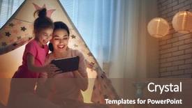  Presentation with play children - Beautiful slide deck featuring digital - happy loving family young mother backdrop and a tawny brown colored foreground