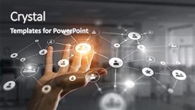  Presentation with digital technologies - Beautiful slide deck featuring digital - presenting wireless technologies mixed media backdrop and a dark gray colored foreground