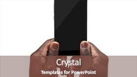  Presentation with hand holding puzzle piece - Audience pleasing PPT theme consisting of digital africa - male hand holding a smartphone backdrop and a  colored foreground