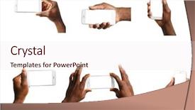  Presentation with patient and nurse holding hands - PPT theme consisting of digital africa - male hands holding mobile smart background and a sky blue colored foreground