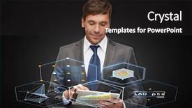  Presentation with business communication - Presentation theme with digital age - business communication modern technology background and a dark gray colored foreground